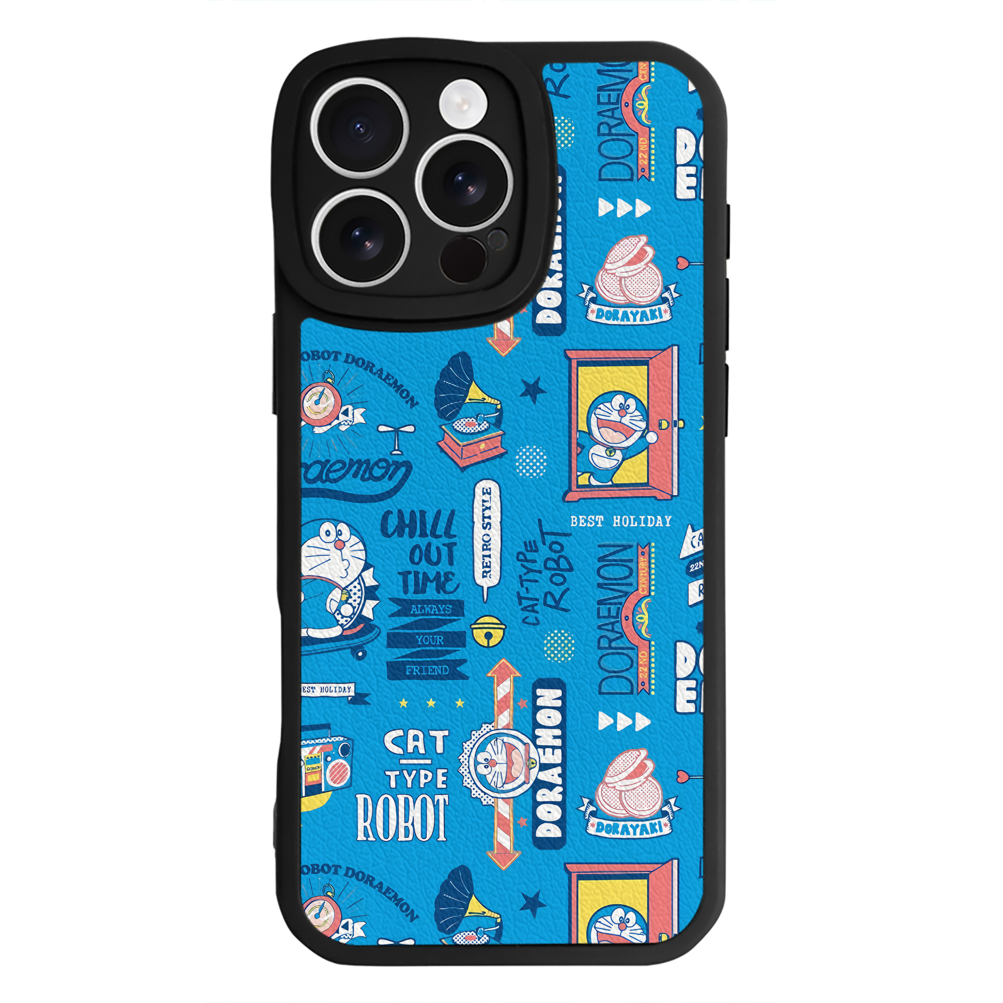 （画像用） ドラえもん Doraemon 【iPhone 16シリーズ対応】シリコンスマホケース（レザー調） 材質：シリコン